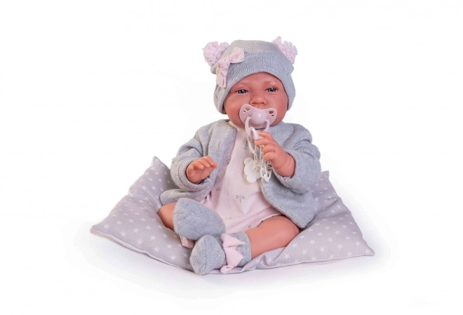 Lebensechte Puppe Baby Mädchen mit Weichem Stoffkörper - 42 cm