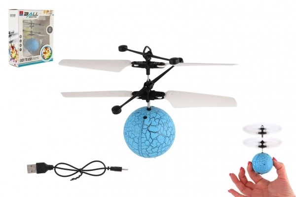 Helikopterball reagierend auf Bewegung mit USB-Kabel blau