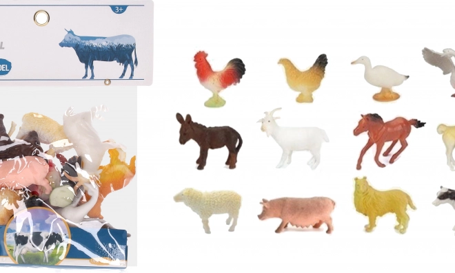 Set mit 12 Bauernhoftierfiguren