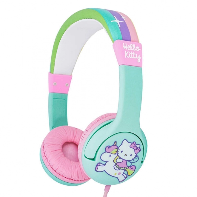 Drähte Kinderkopfhörer Hello Kitty Regenbogen (Türkis)