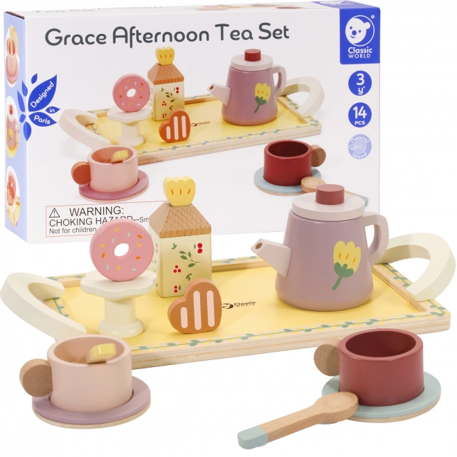 Holzteeset und Desserts für Kinder