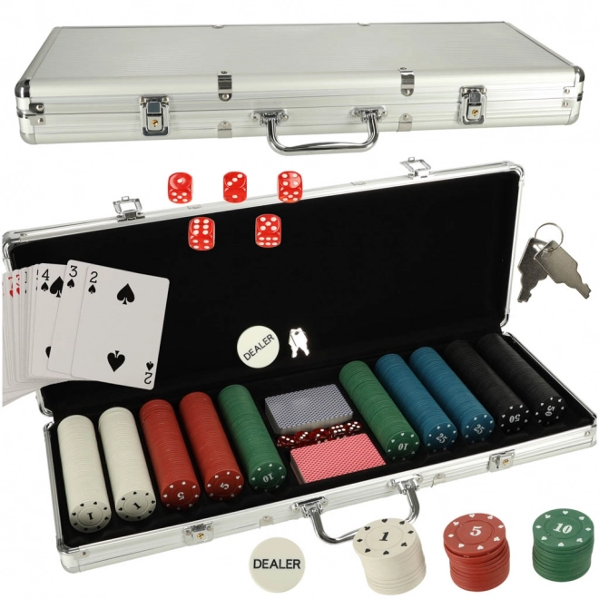 Poker Set im Koffer mit 500 Chips und 2 Kartendecks