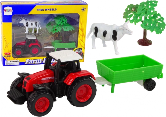 Kinderset Traktor mit Anhänger und Bauernhoftieren