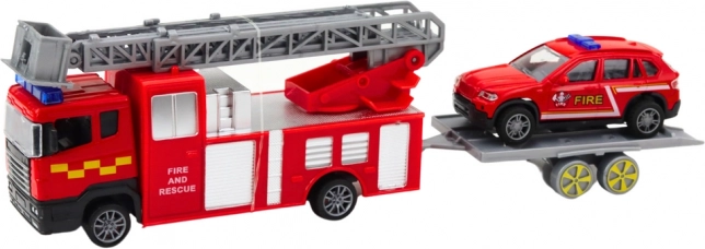Set von Feuerwehrfahrzeugen mit Antrieb