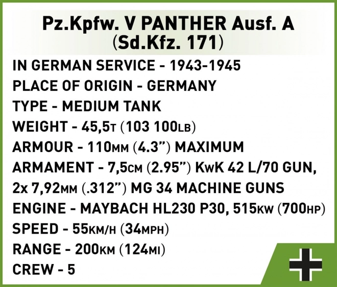 Panther Ausf. A Modell aus Bausteinen