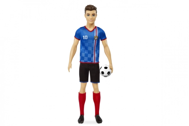 Barbie Fußballpuppe Ken in blauem Trikot