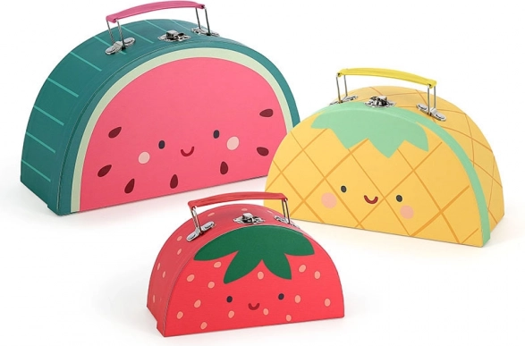 Vilac Set von 3 Koffern mit Obstmotiven