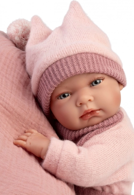 Realistische Babypuppe Neugeborenes Mädchen mit Ganzkörper-Vinyl 40 cm