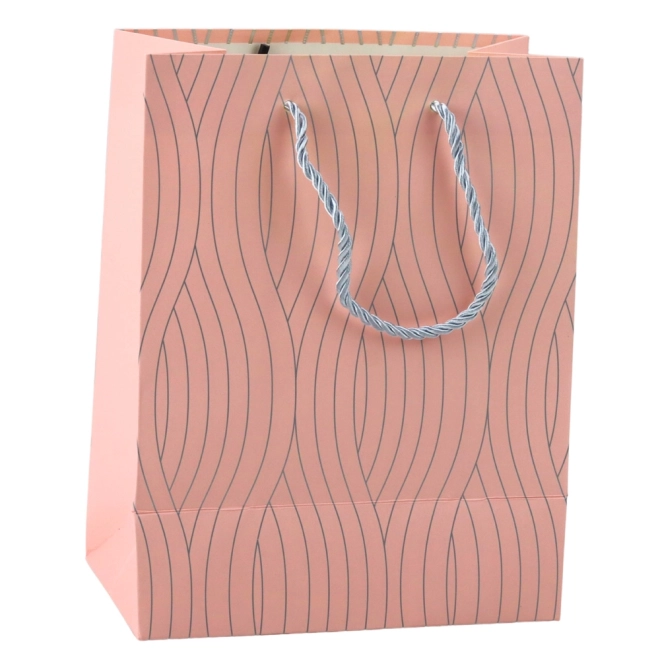 Geschenktasche silberne gewellte Linien