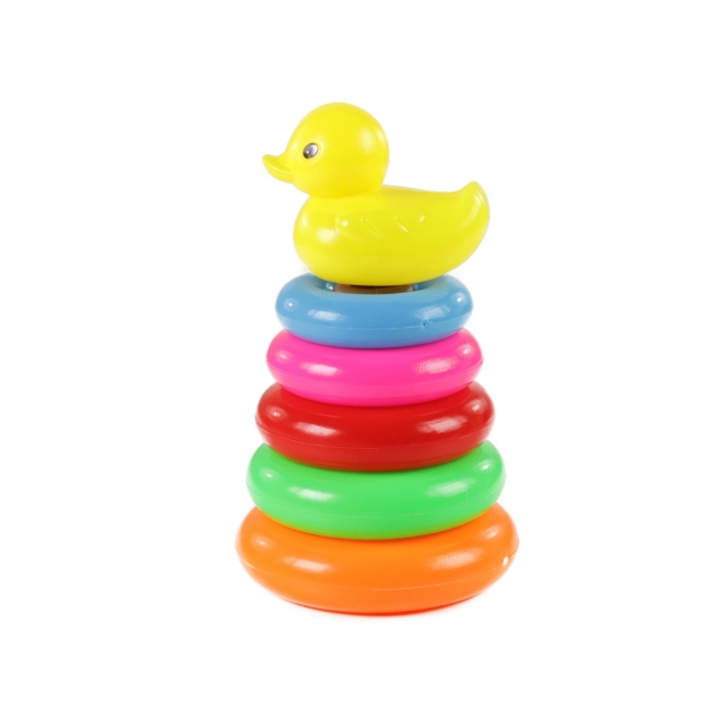 Bunte Pyramide mit Ente