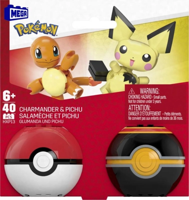 Megablok Pokémon Pokéball Charmander und Pichu