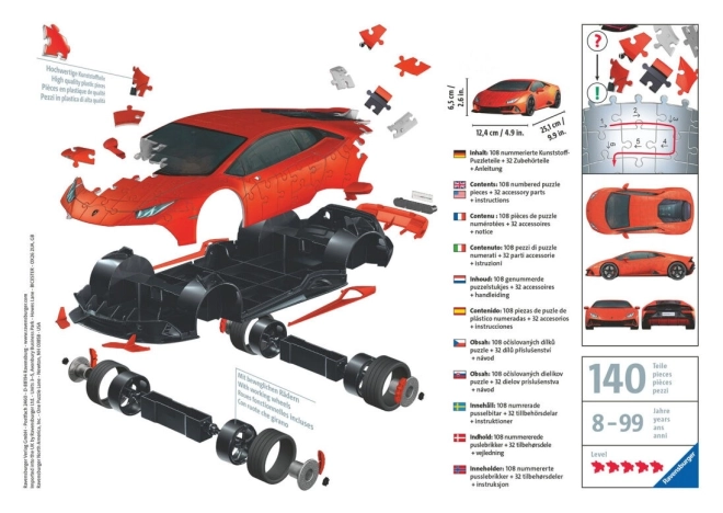 Lamborghini Huracán Evo 3D Puzzle - Grün