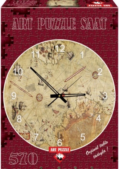 Puzzleuhr Kapitän Reise Karte
