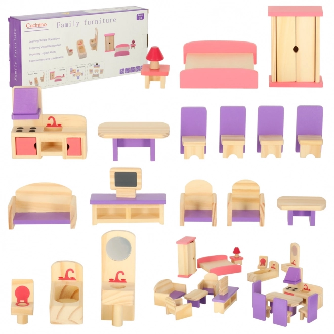 Holzpuppenhausmöbel Lila