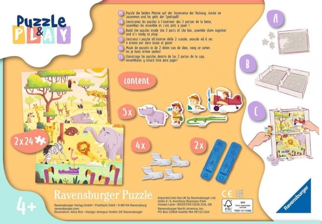 Ravensburger Safari Puzzle & Spiel 2x24 Teile