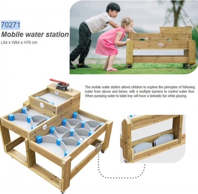 Holztisch XL mit Wasserfluss und Staudämmen
