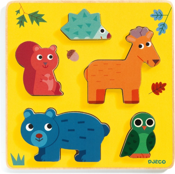 Holzsteckpuzzle Reh und Freunde