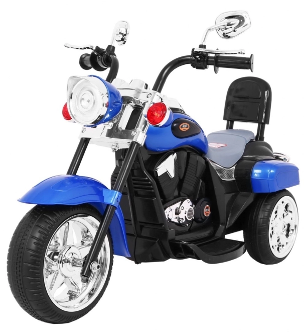 Kinder Elektromotorrad Chopper NightBike Weiß – blau