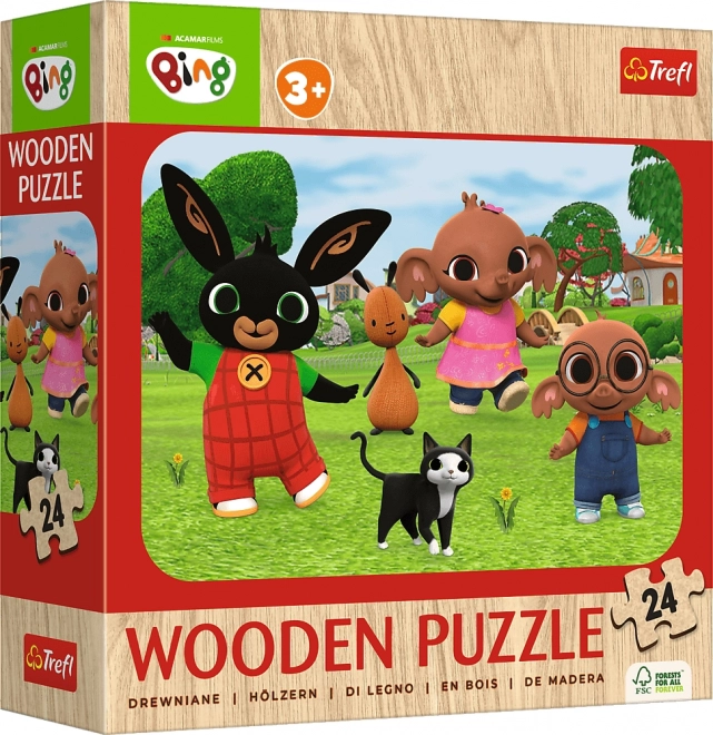 Holz-Puzzle Bing: Treffen Sie Bing 24 Teile