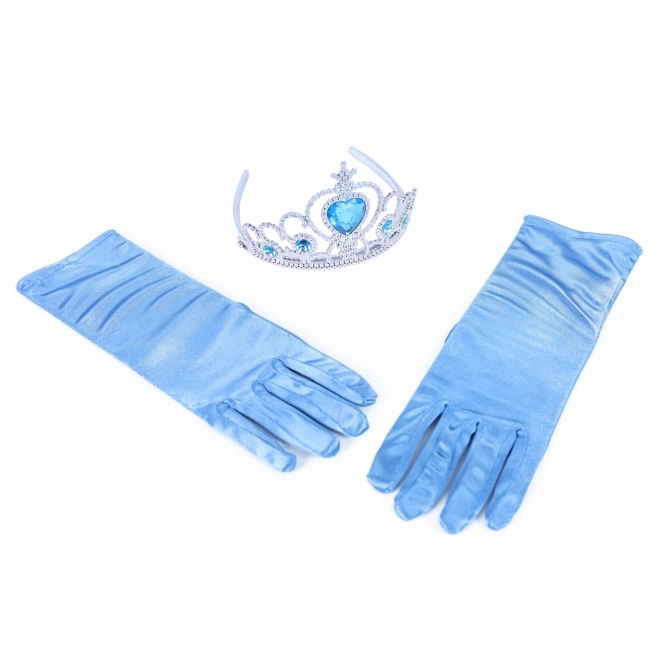 Prinzessin Set mit Krone und Handschuhen