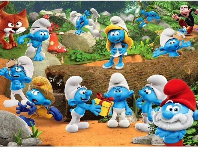 Puzzle CLEMENTONI Schlümpfe: Fröhliche Truppe 104 Teile