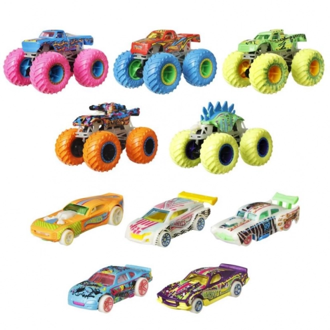 Hot Wheels Monster Trucks 1:64 leuchtend im Dunkeln 10er-Pack