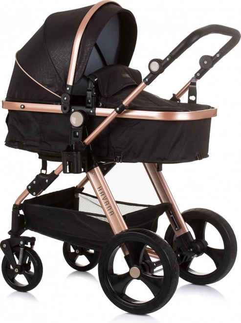 CHIPOLINO Kombinierter Kinderwagen HAVANA 2in1 Obsidian – Goldene