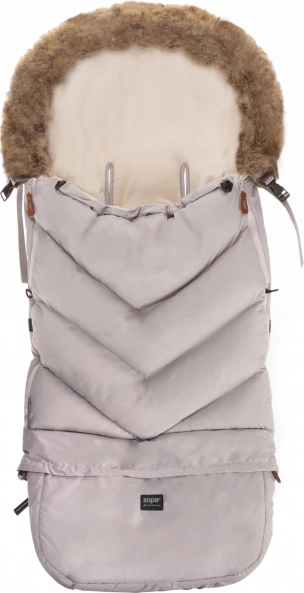 Winter-Fußsack Fluffy Combi, Nebliges Grau