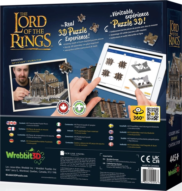 3D-Puzzle Goldene Halle von Edoras aus Der Herr der Ringe 445 Teile