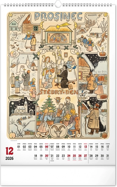 Wandkalender Josef Lada 2026