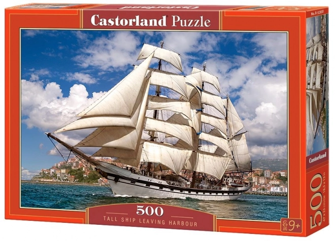 Puzzle 500 Teile - Großsegler verlässt den Hafen