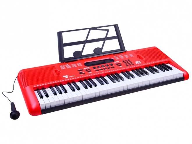 Rotes Kinder-Keyboard mit Mikrofon