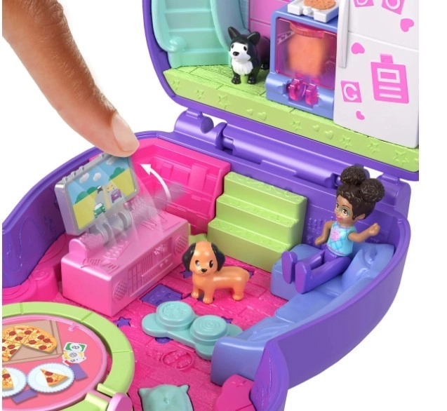 Polly Pocket Pyjama-Party Set mit süßem Hundemotiv