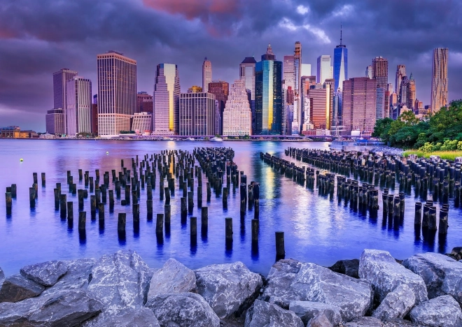 Genießen Sie das Puzzle Wolkiger Himmel über Manhattan, New York 1000 Teile