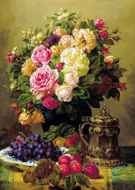 Enjoy Puzzle - Stillleben mit Rosen von Jean-Baptiste Robie, 1000 Teile