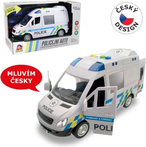 Spielzeug-Polizeivan mit Sound und Licht, Schwungrad 21 cm