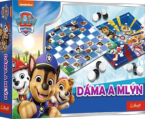Gesellschaftsspiel Dame und Mühle mit Paw Patrol Motiv