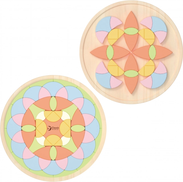 Pastellfarbene Mandala Montessori Mosaik Blumen