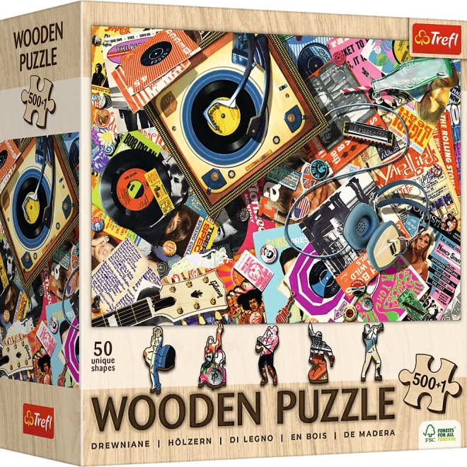 TREFL Doppelseitiges Holzpuzzle In der Welt der Musik 501 Teile