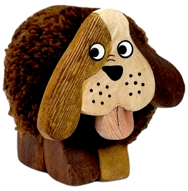 Holzfigur XL Pompon Hund