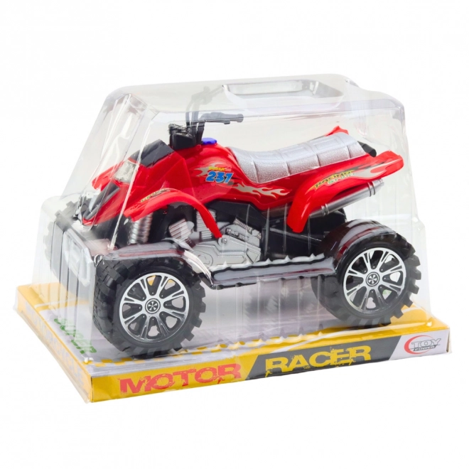 Offroad-Quad mit Antrieb und grobstolligen Rädern Rot