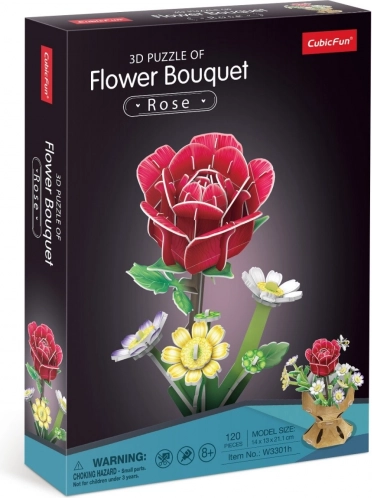 3D-Puzzle Blumenstrauß - Rose