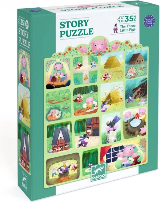 DJECO Puzzle Drei kleine Schweinchen 35 Teile