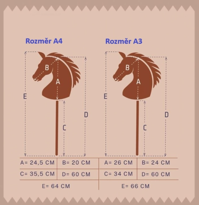 Hobbyhorse auf Stab Beige, Modell A4