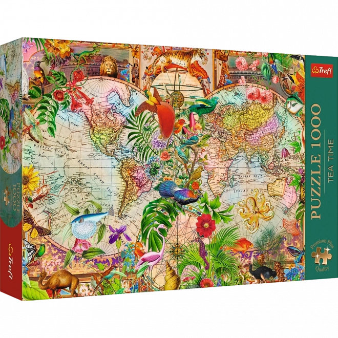 1000 Teile Puzzle Antike Weltkarte Teezeit