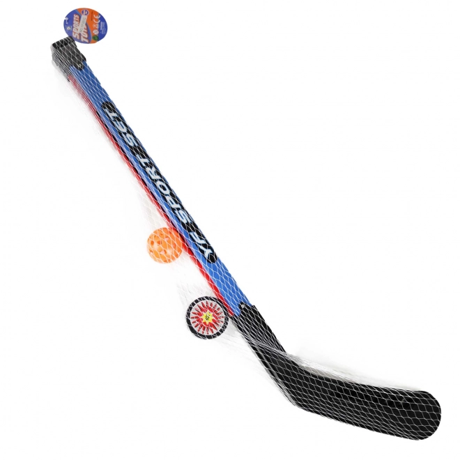 Hockeyset mit Schlägern, Puck und Ball