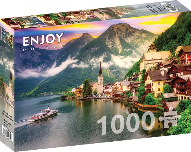 Puzzle Hallstatt bei Sonnenuntergang, Österreich - 1000 Teile