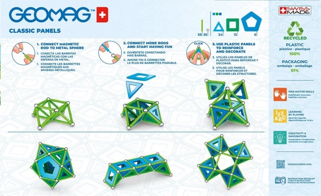 Geomag Klassische Magnetbausteine aus recyceltem Material 114 Teile