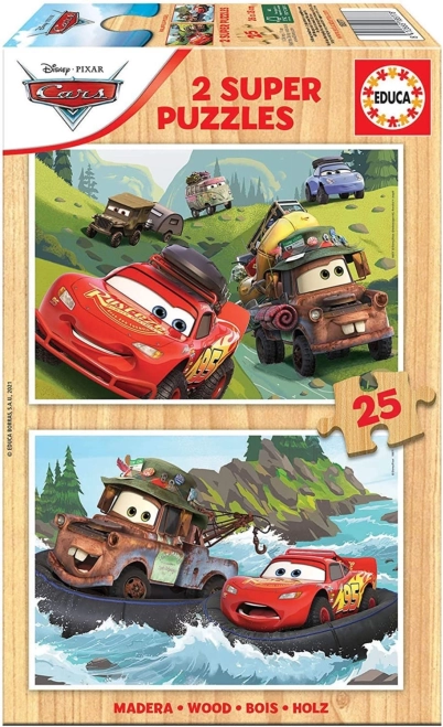 Holzpuzzle Autos von EDUCA 2x25 Teile