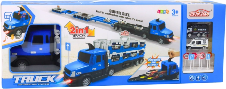 Lkw, der sich in eine 211 cm lange Rennstrecke verwandelt